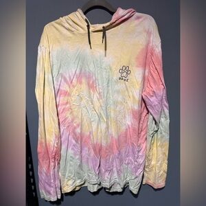 UEC Pawz Cotton Candy Tie-Dye Hoodie with Paw Print Logo size XL